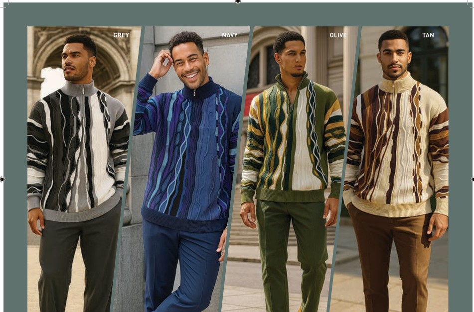 Stacy Adams 14008, QTR Zip Pullover Sweaters