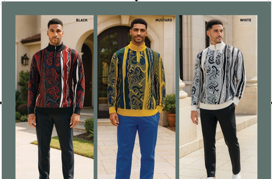 Stacy Adams 14009, QTR Zip Pullover Sweaters