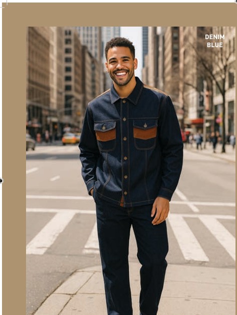 Stacy Adams 1528, Denim Suede Trim Set