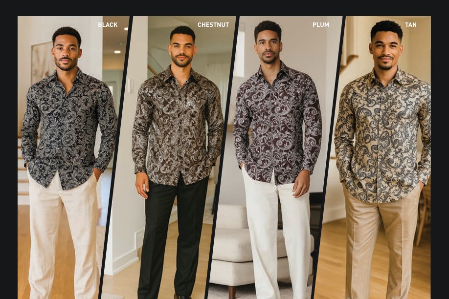 Stacy Adams 15086, Print Scroll Shirts