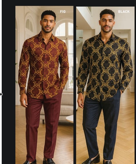 Stacy Adams 15087, Print Baroque Shirts