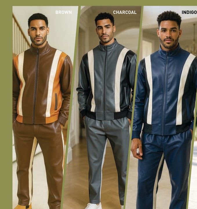 Stacy Adams 2005, PU Jacket Pant Sets