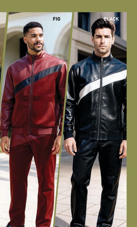 Stacy Adams 2007, PU Jacket Pant Embossed Sets