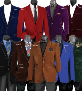 Vinci BS-02, Slim Fit Velvet Sport Coats