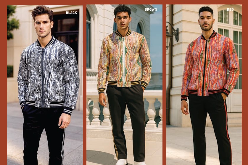 Stacy Adams 2756, Multi Color Zip Jacket Pant Set