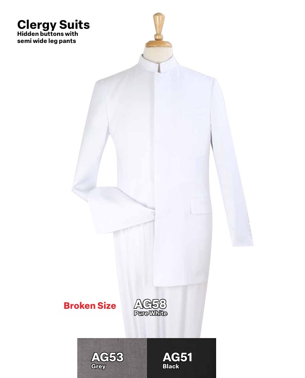 Apollo Collection AG-51, Clergy Suits, Hidden Buttons, Semi Wide Leg Pants