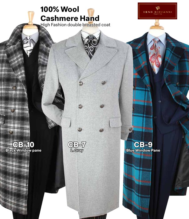 Apollo Collection CB-7, 100% Wool, Cashmere Hand, High Fashion Double Breasted Coat