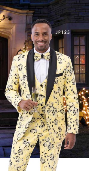 E.J. Samuel JP125, 3 PCS Suit, Matching Bow Tie