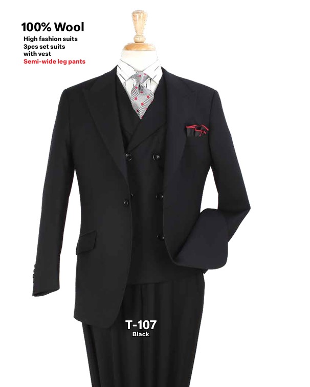 Apollo Collection T-107, 100% Wool, 3 PCS High Fashion Suits